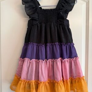 Colorful Tiered Dress with Ruffle Straps
